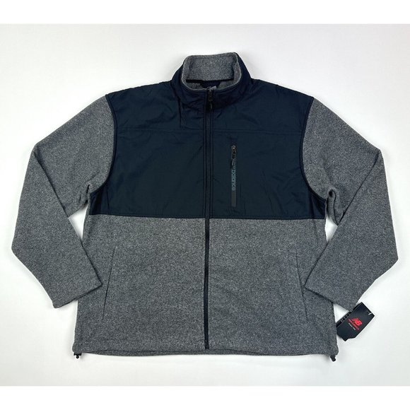 New Balance Other - New Balance Mens 3XL Gray Black Full Zip Fleece Shell Jacket Coat Mock Neck